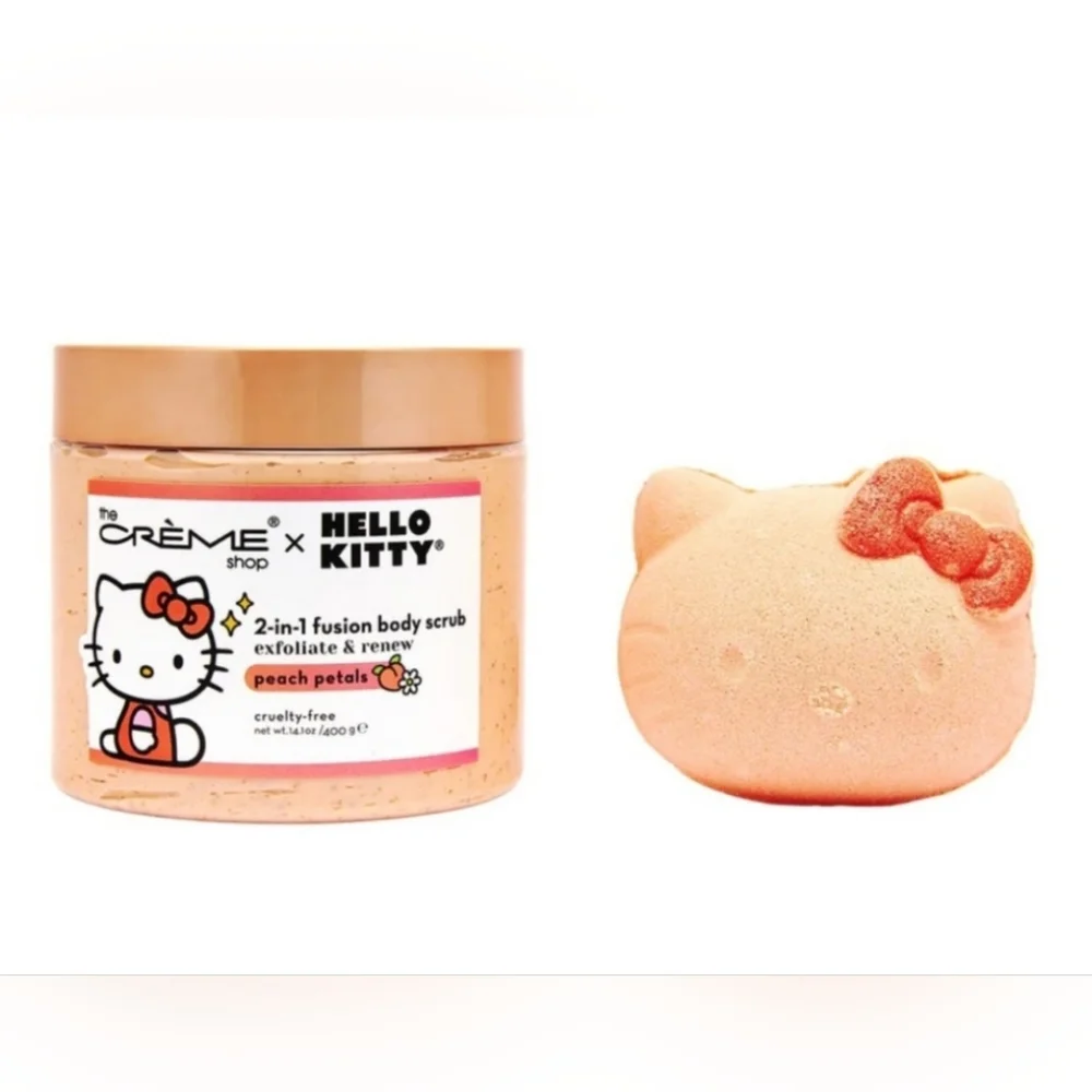 The Crème Shop x Hello Kitty Silky Skin Spa Set Peach Petals Limited Edition